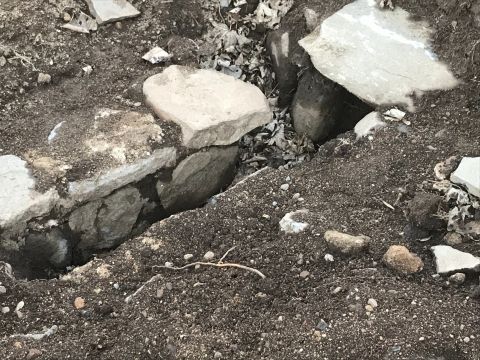 Découverte d'une ancienne évacuation des eaux pluviales en pierre